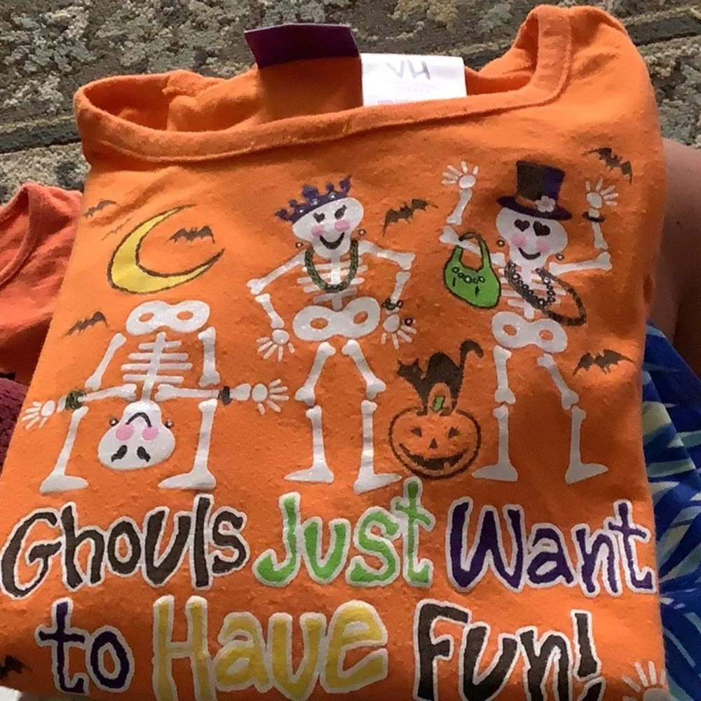 Halloween top long sleeves orange with cute for the holiday